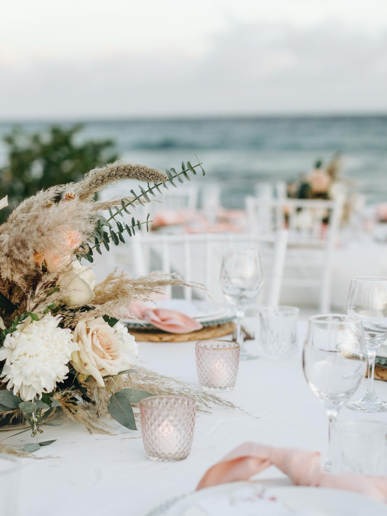 A table set for a wedding